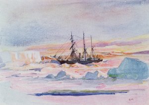 Aurora Australis，来自&39;南极之心：尼姆罗德远征南极&39;的插图，由欧内斯特沙克尔顿爵士（1874-1922）