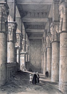 大殿的内部，埃及登德尔（Denderah），1843年 作者 乔治摩尔