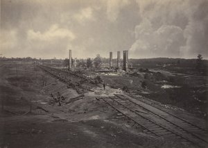 胡德的条例列车被毁，1860年代。 作者 乔治·N·巴纳德