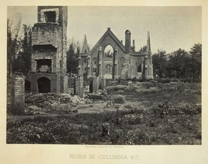 南卡罗来纳州哥伦比亚市的废墟，1865年。