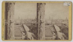 1871年芝加哥大火后克拉克街的立体视图 作者 乔治·N·巴纳德