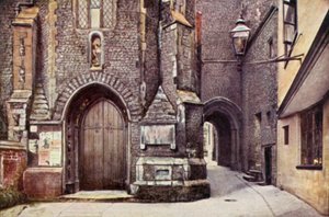 St John Maddermarket Church Alley（彩色石版画）