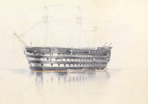 女王号 "在马耳他的研究，1852 年 3 月 3 日