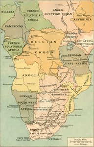 中部地图。和南非，1919年。