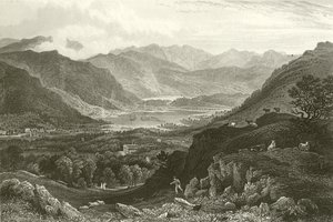 Rydal Water和Grassmere，来自Westmorland的Rydal公园