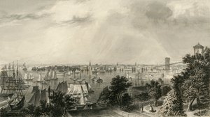 纽约市，来自布鲁克林高地》，1874年。   作者 乔治·R·霍尔