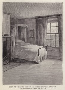 林肯郡萨默斯比教区的房间，英国诗人阿尔弗雷德-丁尼生勋爵1809年就出生在这里（平版）。