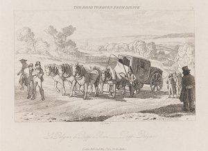 从迪耶普（Dieppe）到鲁昂（Rouen）的路1821（蚀刻）