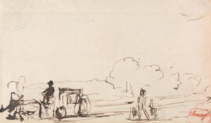 乡村公路上的马车 作者 乔治·罗姆尼