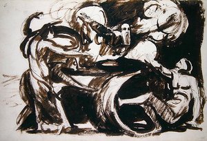 阿托萨之梦》（纸上钢笔、墨水和水墨画） 作者 乔治·罗姆尼