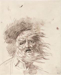 "暴风雨中的李尔"，《李尔王》，第三幕，第二场 作者 乔治·罗姆尼