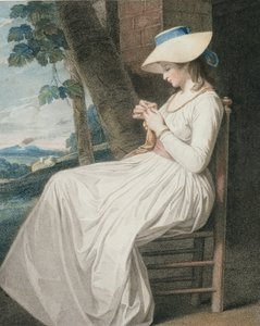 女裁缝，由Thomas Cheesman（1760-c.1834）镌刻，酒吧。约翰和约西亚博伊德尔，1787年（点画雕刻）（125533对） 作者 乔治·罗姆尼