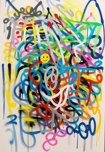 心灵折叠，2025 年（丙烯酸画布）