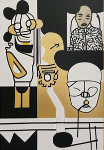 "缄默的见证"，2024 年（丙烯酸画布）