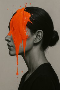 沉默中的信号，2025 年（丙烯酸画布） 作者 乔治·罗莎莉