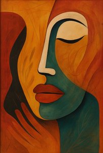 我们戴的面具，2025 年（丙烯酸画布）