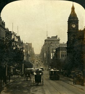阳光灿烂的南方城市，澳大利亚维多利亚州墨尔本，1909年。