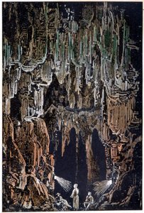 在儒勒·凡尔纳 (Jules Verne) 的《地心之旅》(Journey to the Earth of the Earth) 中，这些灯挂在熔岩突起上