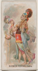 缅甸节，印度，来自杜克牌香烟的假期系列N80，1890年。 作者 乔治·S·哈里斯父子