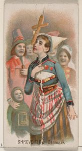 丹麦的Shrove-Tide，来自Duke牌香烟的假日系列N80，1890年，1890年。