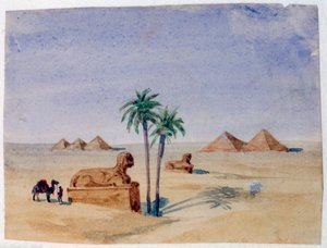 狮身人面像和金字塔，吉萨二世，1820-1876年 作者 乔治·桑德