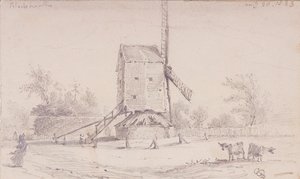 伦敦格林威治Blackheath的风车景观，1833年
