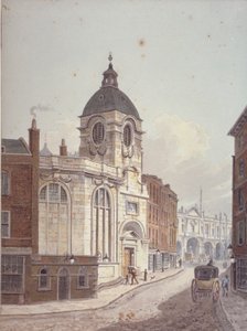 伦敦市Threadneedle街的St Benet Fink教堂，1810年 作者 乔治·谢泼德