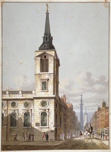伦敦市Gracechurch和Gracechurch街的圣贝内特教堂，1811年 作者 乔治·谢泼德