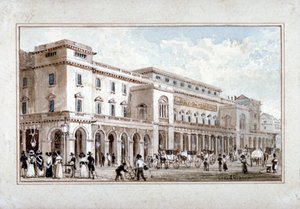 伦敦威斯敏斯特Haymarket的国王剧院，1828年 作者 乔治·谢泼德