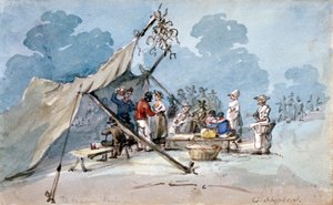 参加伦敦佩克汉姆集市的人们的景象，约1820年