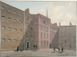 伦敦市Bridewell的四合院景观，1810年