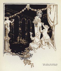 Illustration for The Happy Hypocrite by Max Beerbohm (colour litho)