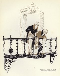 Illustration for The Happy Hypocrite by Max Beerbohm (colour litho)