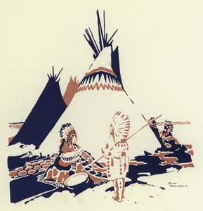 所以他们抽签看谁应该在森林里找他（彩色石版画）