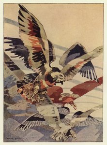 The great eagle made the winds for him (colour litho)