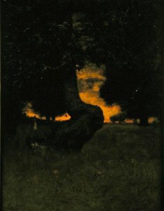 日落，约1889年（板上油画） 作者 乔治·斯尼尔因内斯