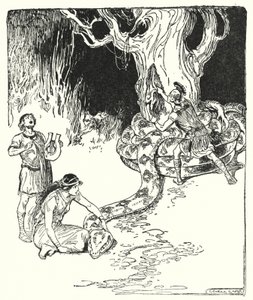 Jason and the Argonauts: "Then Jason leapt forth warily, and tore the fleece from off the tree trunk" (litho) 作者 乔治·索珀