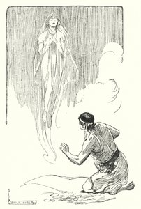 杰森和阿尔戈英雄：“她透过面纱俯视他”（石版画）