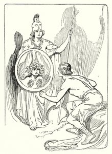 Perseus: "In the mirror of the shield there appeared a face" (litho) 作者 乔治·索珀