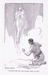 从乔治·艾伦和1929年的Unwin出版的“英雄”中透过面纱，她低头看着他 作者 乔治·索珀