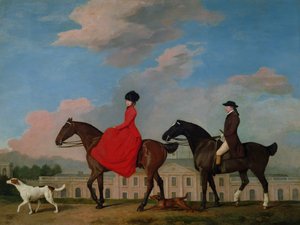 John和Sophia Musters于1777年在Colwick Hall骑行 作者 乔治·斯塔布斯