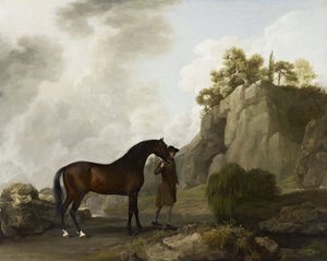 罗金厄姆阿拉伯公马侯爵（由Creswell Crags的新郎领导） 作者 乔治·斯塔布斯