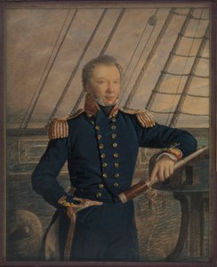威廉-休伊特上尉肖像，约 1840 年（水彩画、木板、玻璃） 作者 乔治·T·格雷戈里