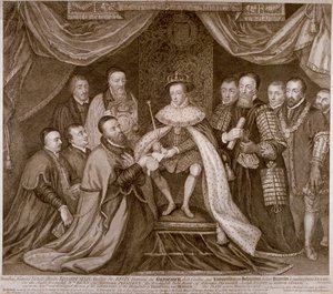 爱德华六世签署特许状，将Bridewell交给伦敦市用于建造工作场所，1552年 1750年 作者 乔治·维尔图