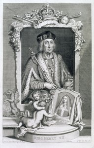 亨利七世（1457-1509）英国国王从1485年开始，在皇家收藏品的肖像后，由艺术家雕刻