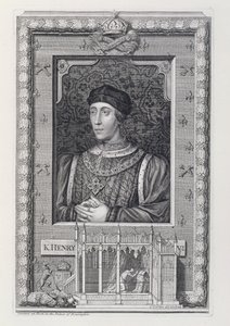 亨利六世（1421-71）英格兰国王1421-66和1470-71，在肯辛顿宫的一幅肖像画后，由艺术家雕刻 作者 乔治·维尔图