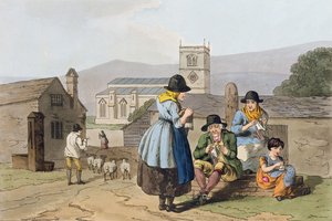 Wensleydale编织，来自“约克郡服饰”，由Robert Havell（1769-1832）镌刻1814年