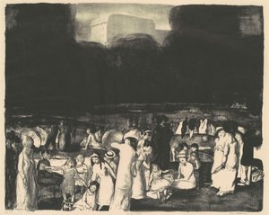在公园里，黑暗中，1916年。 作者 乔治·韦斯利·贝洛斯