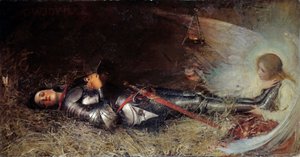 百年战争：“圣女贞德（1412-1431）在监狱中的沉睡”，威廉·乔治·乔伊（1844-1925）1895 年作画