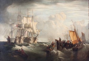 在斯皮特海德起锚》，1859年 作者 乔治·威廉·莫特